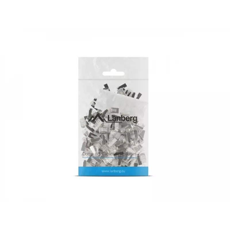 LANBERG RJ-45 wire connector PLS-6000 Cat6 F/UTP translucent white, pack of 100