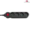 Maclean MCE180 power strip 1,4 M 4 indoor AC outlets Black