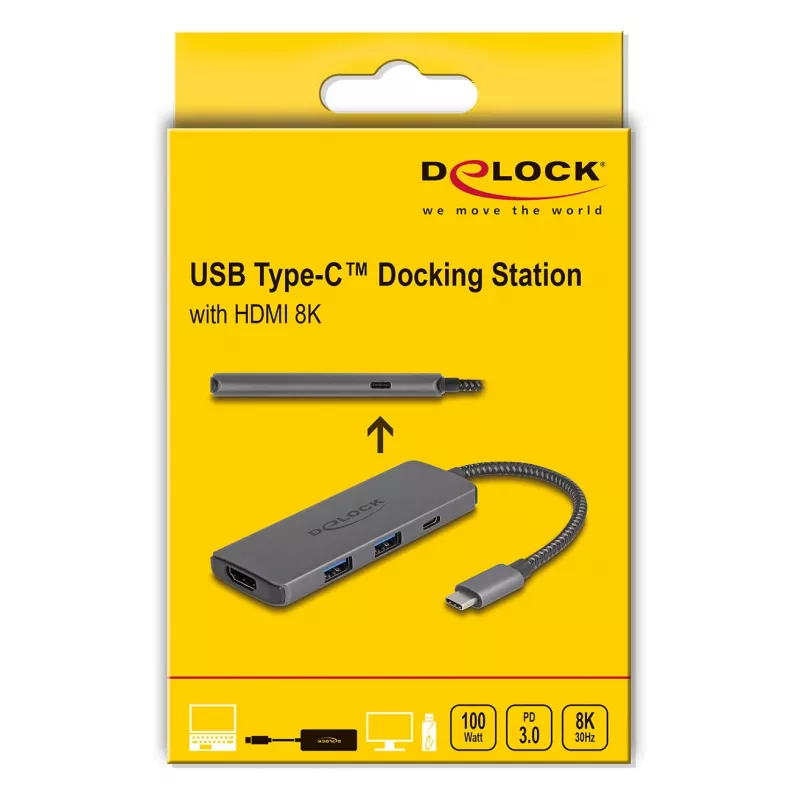DeLOCK USB Type-C Docking Station 8K HDMI USB PD 3.0 100 W