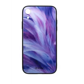 Screen protector glass Tellur Cover Glass print for iPhone XR with printed feather design