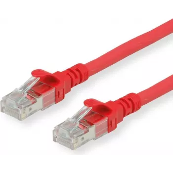 ROLINE - Patch-Cable - RJ-45 (M) to RJ-45 (M) - 30 cm - SFTP, PiMF - CAT 6 - Halogen-Free, Moulded, Stranded - Red (21.15.2952)