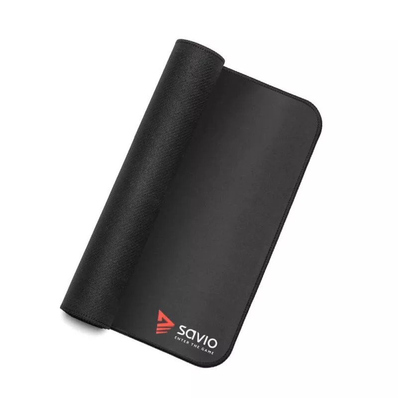 Mouse pad SAVIO Black Edition Turbo Dynamic S — fabric/rubber, 250×250 mm, 2 mm, stitched edges, non-slip