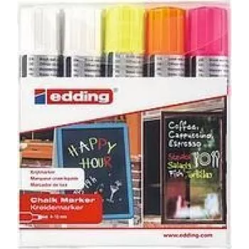 Chalk Marker Edding 4090 Chisel Orange Pink White Yellow 5 pcs