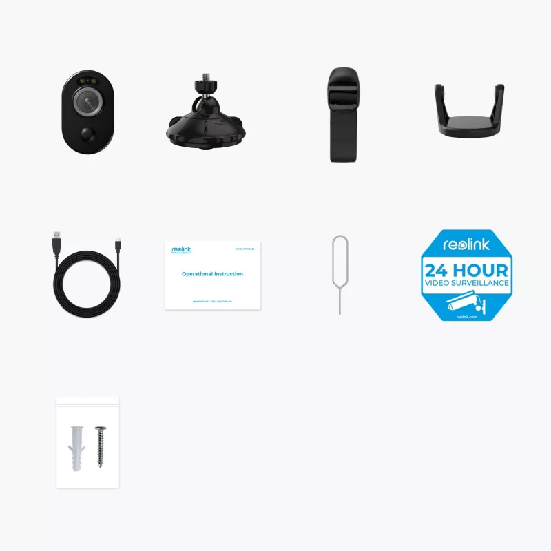 Reolink Argus Series B330 Wi-Fi Surveillance Camera Black 5MP (2880x1616), battery-powered, IP65-Weather Protection, night vision in Colour, intelligent detection