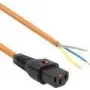 ACT Powercord C13 IEC Lock - open end orange 3 m, PC967