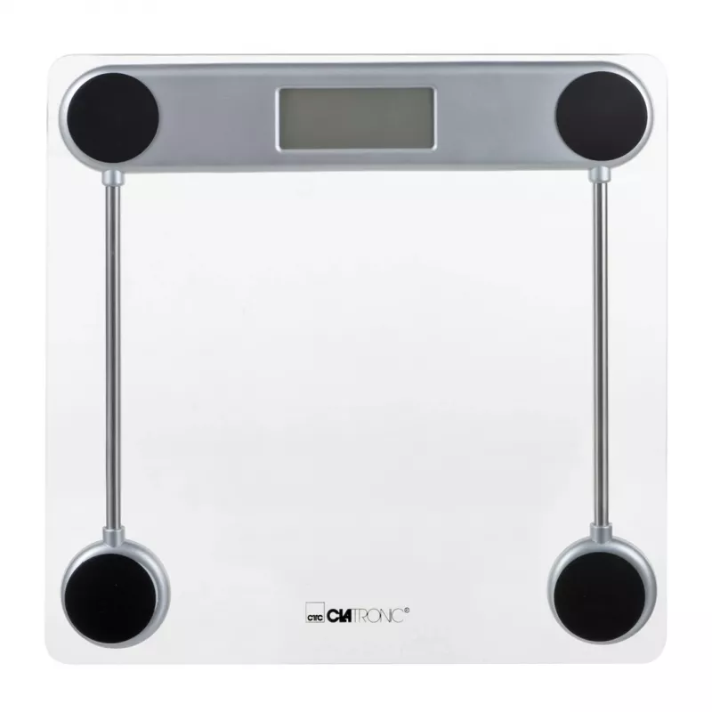 Electronic personal scale CLATRONIC PW 3368 — max 150 kg, accuracy 100 g, glass platform