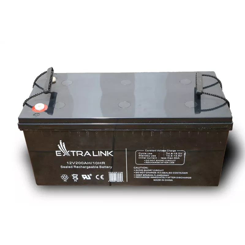 Extralink Accumulator AGM 12V 200Ah sealed lead‑acid (VRLA), 12 V, 200 Ah, maintenance‑free