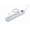 Surge Protector Gembird PCW-MS-2G White 5 AC Outlets 250V 1.8m