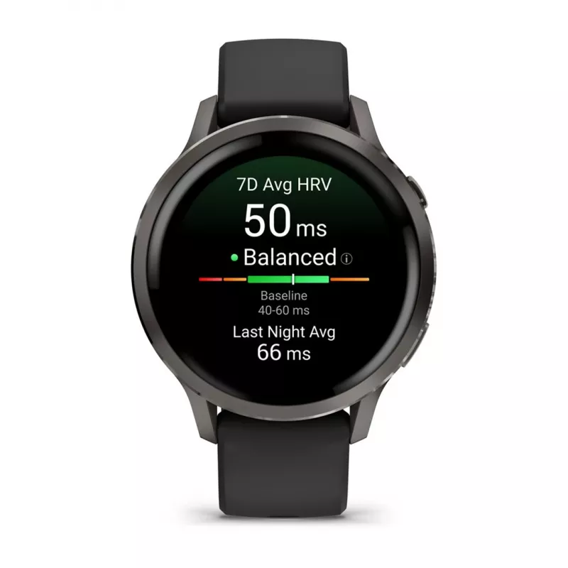 Garmin Venu 4 3.05 cm (1.2) AMOLED 41 mm Digital 390 x 390 pixels Touchscreen Black Wi-Fi GPS (satellite)