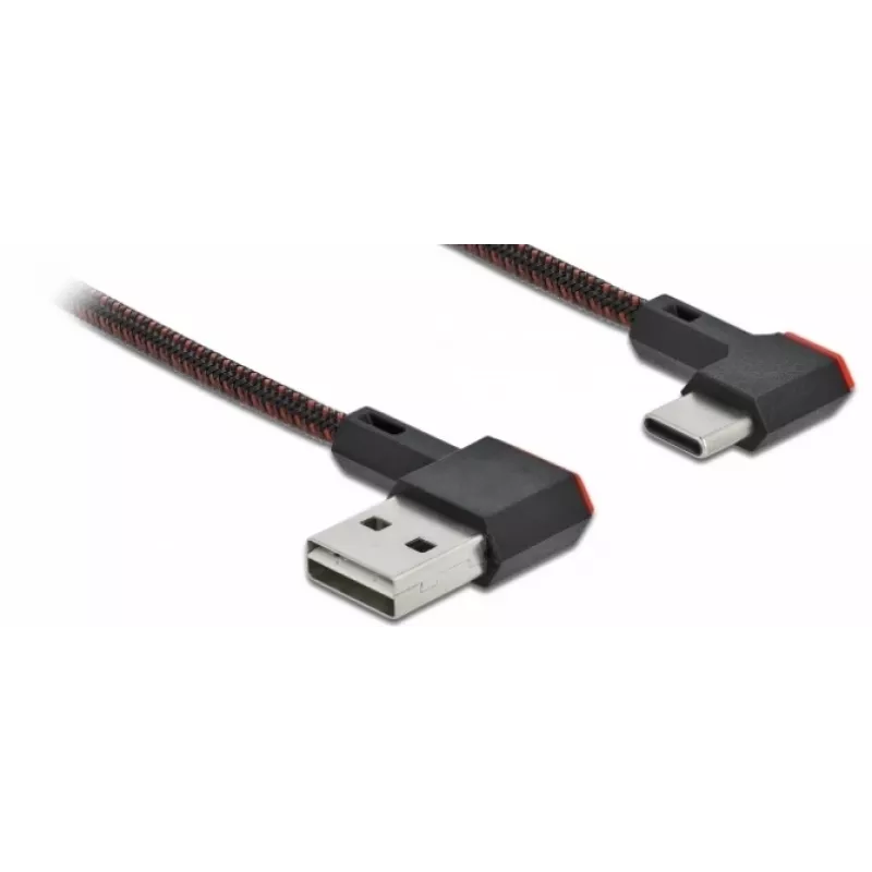 USB Cable DeLOCK EASY-USB 2.0 Type-A male to Type-C male angled 0.2m black