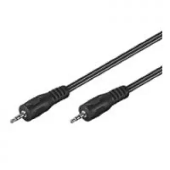 Wentronic Goobay 2,5mm-jack-Connection Cable, Black, 1.5 m - jack 2,5 mm-Plug (3-Pin, Stereo) > jack 2,5 mm-Plug (3-Pin, Stereo) (50457)