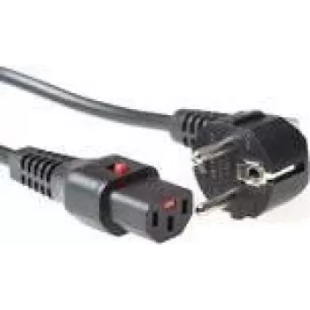 ACT Powercord CEE 7/7 male (angled) - C13 IEC Lock black 1 m, EL249S