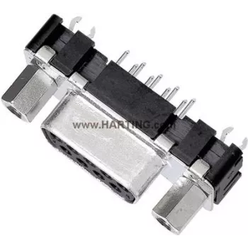 D-Sub connector Harting 09 66 251 6512, 15-pin solder, 180° orientation