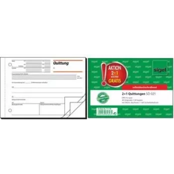 Receipt book Sigel T1178 — 2+1 copies, promotion edition, for market D, 1 piece