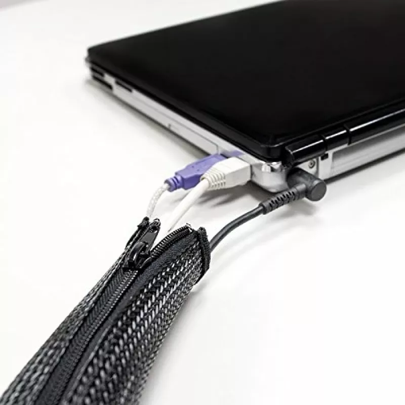 LOGILINK KAB0047 LOGILINK Flexible Cable Organizer with Zipper, Black 2m