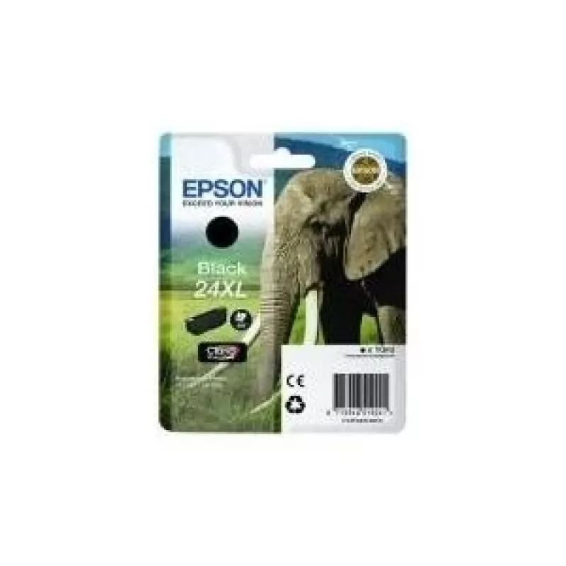 Epson Elephant Singlepack Black 24XL Claria Photo HD Ink, Black, Pigment-based ink, 1 pc(s)