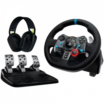 LOGITECH G29 EU + G435 Black Gaming Controller Aluminium Black USB Steering wheel + pedals + headset PC