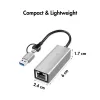 USB-A/-C to 2,5G Ethernet adapter, gray