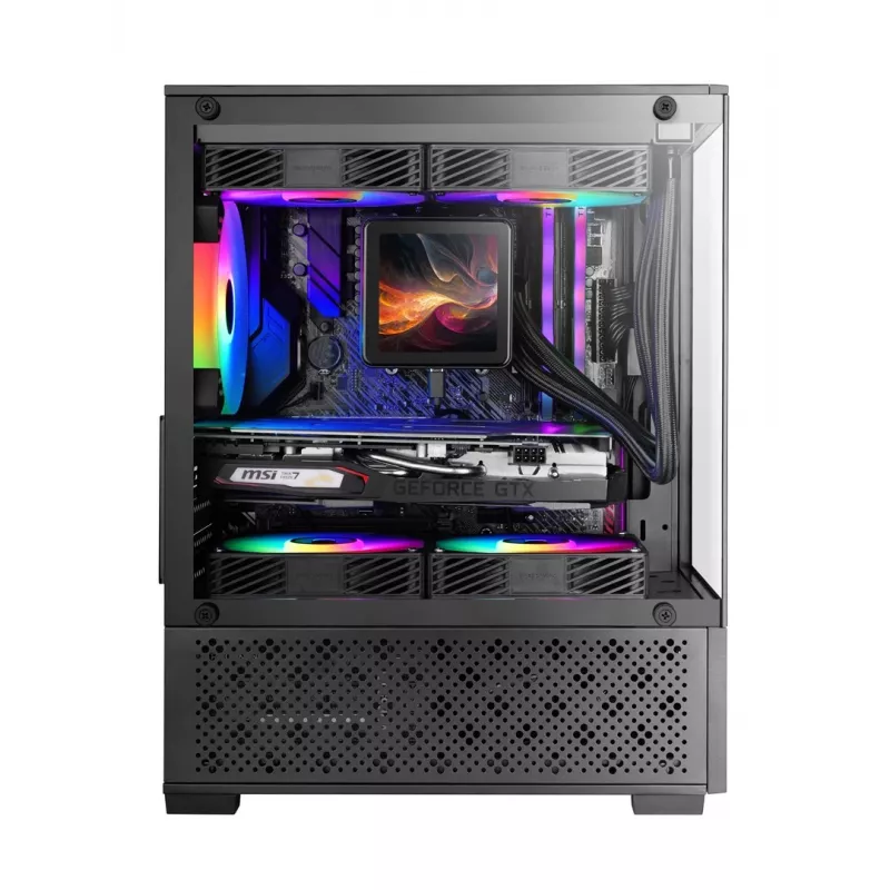 Mini Tower PC case TACENS Mars Gaming MC-SE2 — Mini-ITX / Micro-ATX, black, side window, bottom PSU, supports 2x2.5 inch + 1x3.5 inch