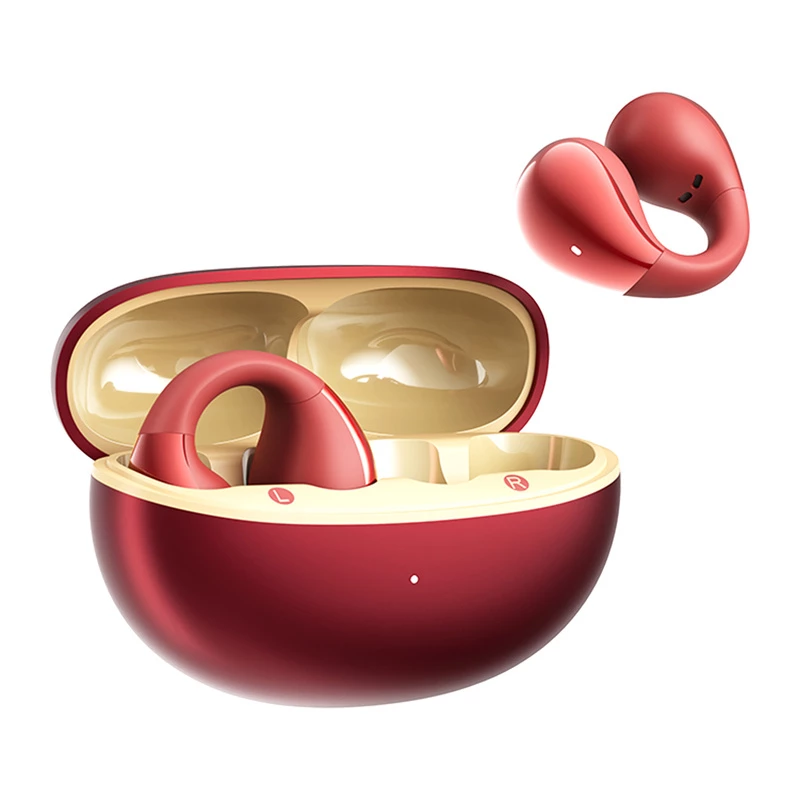 Wireless clip-on headphones QCY Crossky Clip C30S (red) — clip design, in-ear, wireless