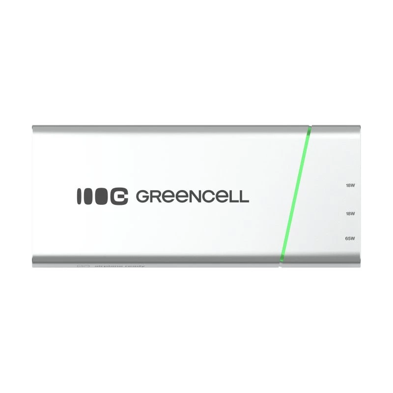 Portable battery Green Cell BPLGC20P 20800 mAh Lithium‑Ion, USB‑C PD 65W, 2x USB‑C + 1x USB‑A, aluminium housing