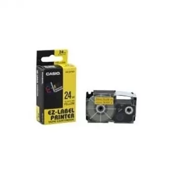 Labeling tape CASIO XR-24YW 24 mm, black on yellow
