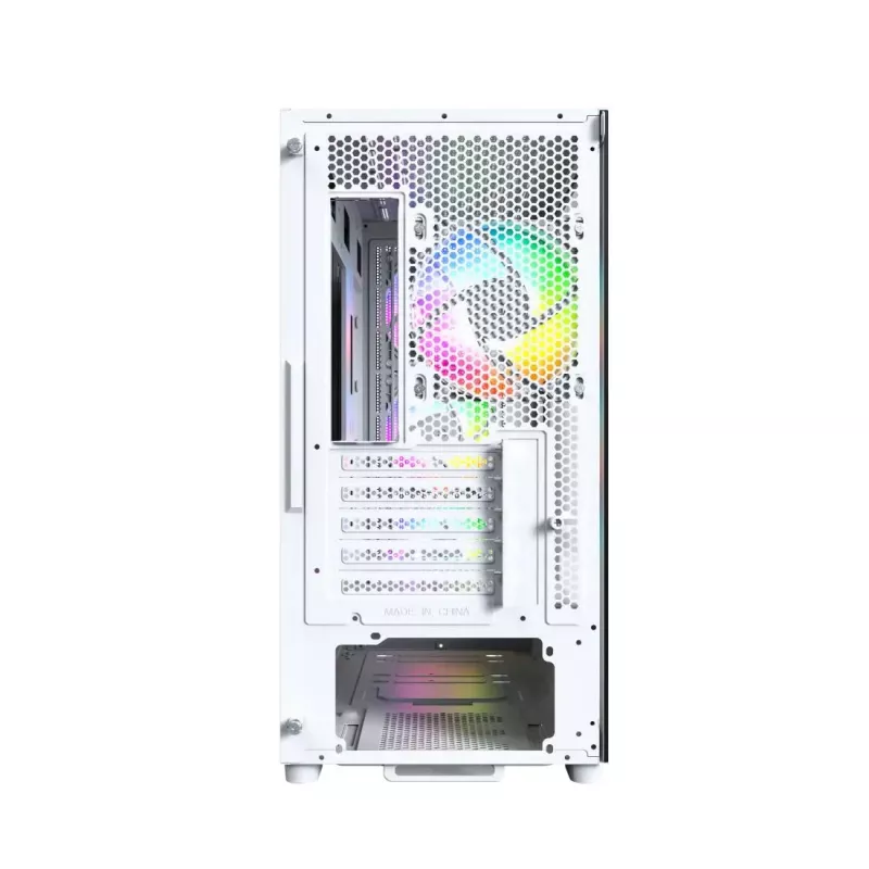 PC case Montech X5M (W) Micro Tower, White — Micro-ATX/Mini-ITX, supports ATX PSU, 3x120mm front, 1x120mm rear, 2x3.5 inch bays, 4x2.5 inch bays