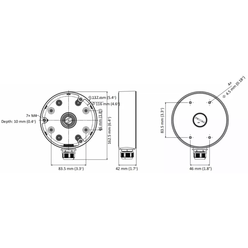 Junction box Hikvision DS-1280ZJ-DM21 Black Universal 4.5 kg