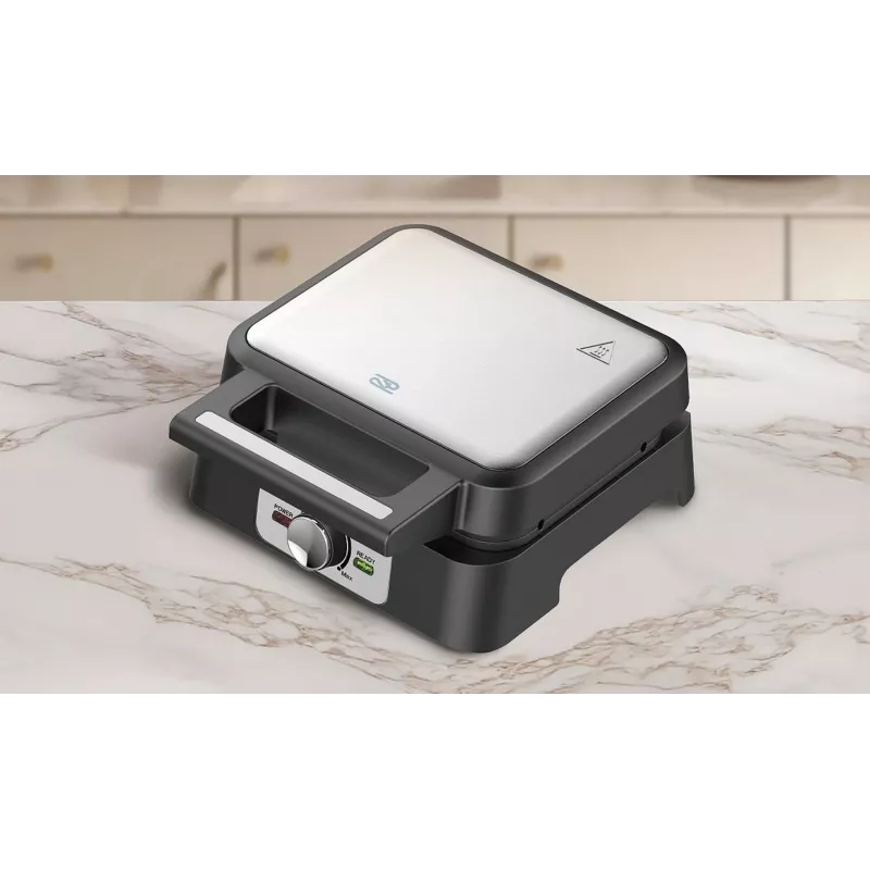 Waffle maker PROMIS WAP1600 — 2-portion rectangular plates, 1200 W, non-stick, thermostat, cool-touch handle, LED indicators