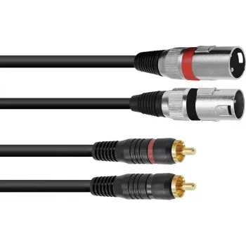 Audio Cable 1m Omnitronic 3022522B 2x XLR 2x RCA Black