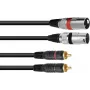 Audio Cable 1m Omnitronic 3022522B 2x XLR 2x RCA Black