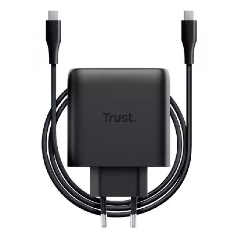 Charger Trust Maxo 65W 2-Port USB-C GaN Charger Fast Charging Black