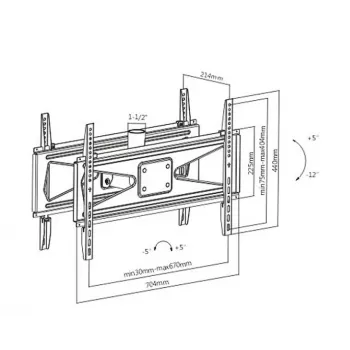 TV Wall Mount MACLEAN MC-703 for Two TVs 23–70 inch, Max VESA 600x400