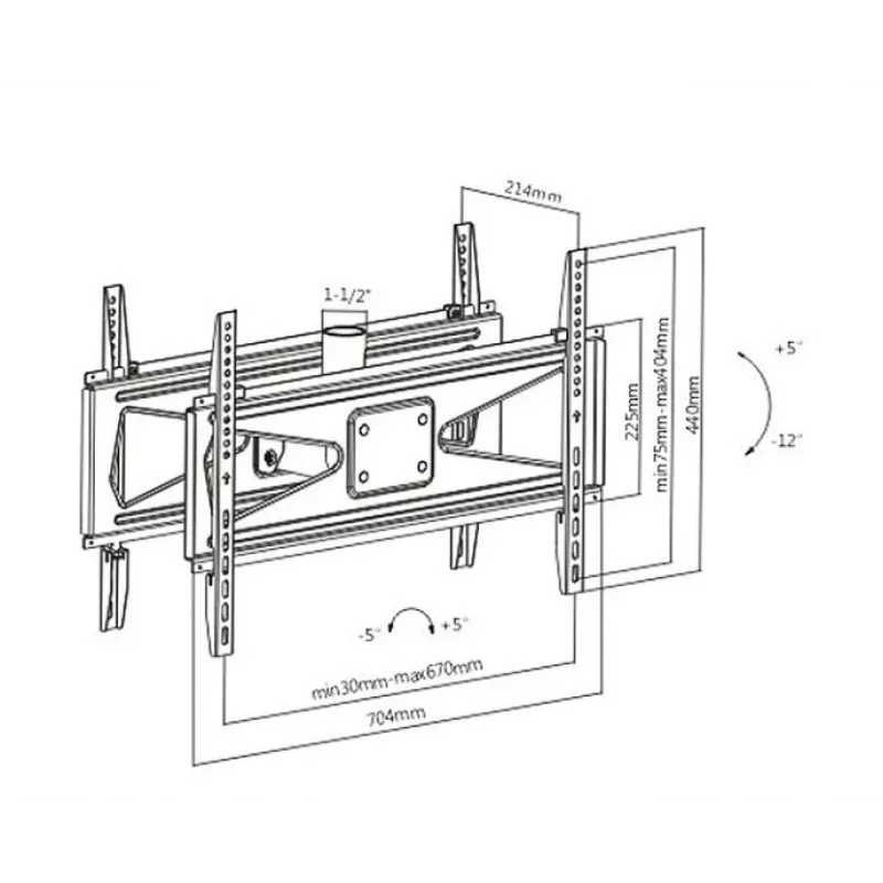 TV Wall Mount MACLEAN MC-703 for Two TVs 23–70 inch, Max VESA 600x400