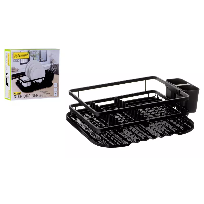 Dish drying rack Maestro MR-1024, 40 cm, aluminium frame, single construction, drip tray