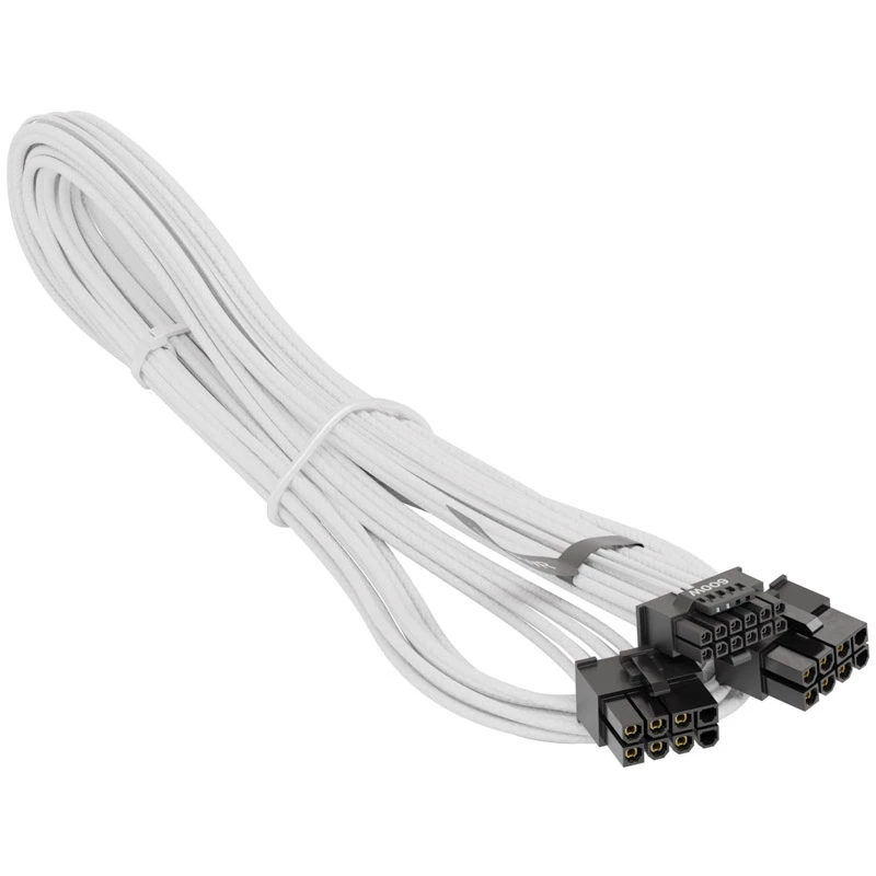 Seasonic 12VHPWR PCIe Adapter Cable - (White, 0,75 Meter)(SS2X8P-12VHPWR-600/WHITE)