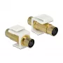 Keystone module DELOCK 86338 — Mini-DIN 4 to Mini-DIN 4, white, 22×40×15 mm