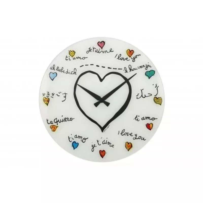 NeXtime klok 8030 Loving You, Ø43 cm, Wall, White/ Multi-color