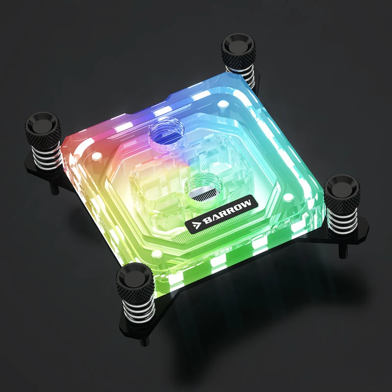 Water block Barrow LTYK3-04I Black Acrylic RGB for CPU cooling, acrylic top, RGB lighting