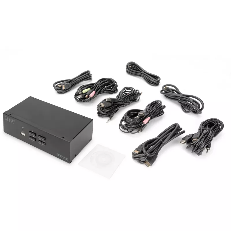 KVM Switch Digitus DS-12883 4 Port Dual Display 4K HDMI USB