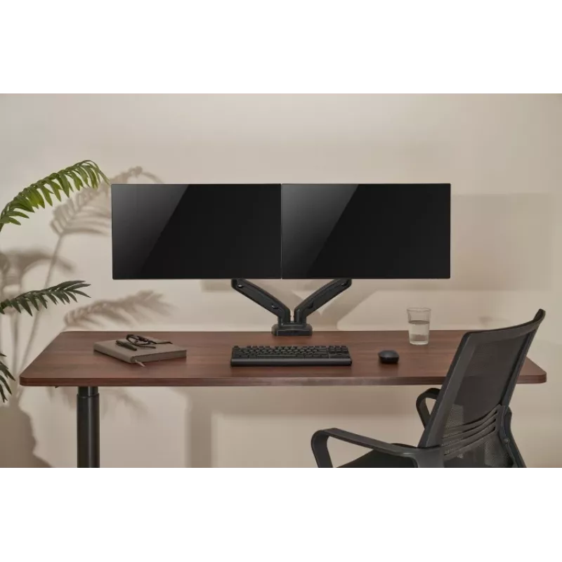 Monitor Arm up up Economical Interactive Counterbalance Dual Monitor Arm Matte Black VESA 75x75/100x100