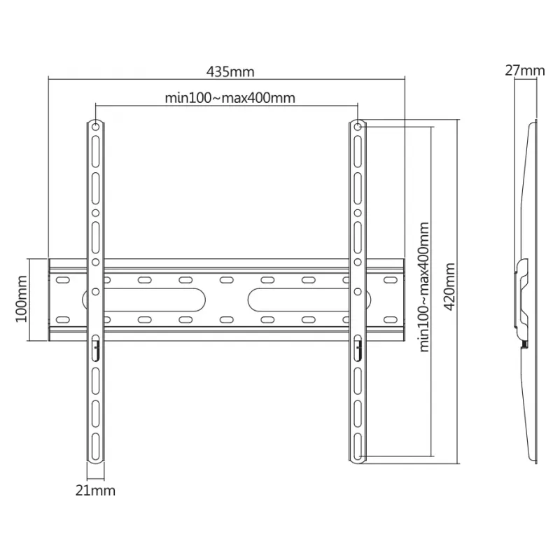 TV wall mount SBOX PLB-2544F-2 for 32–70 inch TVs, up to 45 kg, VESA 400x400