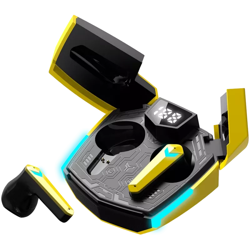 Canyon GTWS-2 Headphones Wireless Ear Hook Gaming USB Type-C Bluetooth Charging Dock Yellow (CND-GTWS2Y)