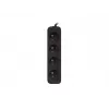 Power Extension Lanberg PS0-04E-0100-IEC-BK 1m 4 AC Outlets Indoor Black