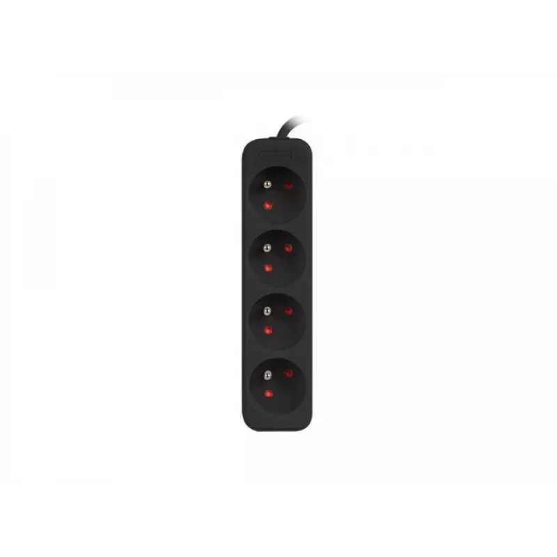 Power Extension Lanberg PS0-04E-0100-IEC-BK 1m 4 AC Outlets Indoor Black