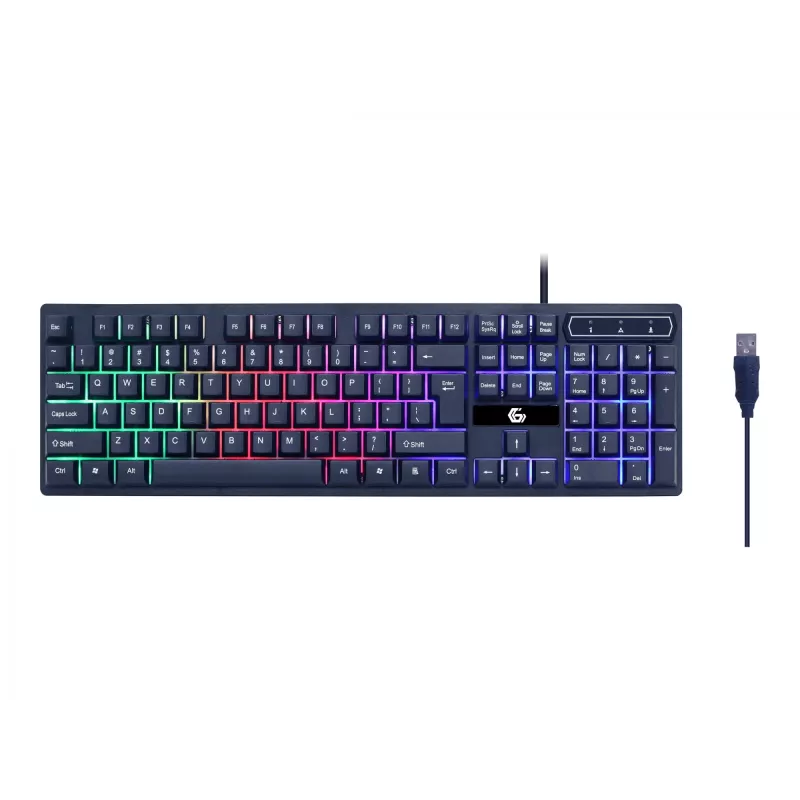 Gaming keyboard with mouse GEMBIRD GGS-UMGL4-02 — full-size USB QWERTY US English, black, LED backlight