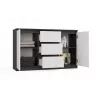 Chest of Drawers 2 Doors 3 Drawers top e shop M-MP-K-MAL-2D3S-ANTBIA — Anthracite frame, White doors, 1200×750×400 mm