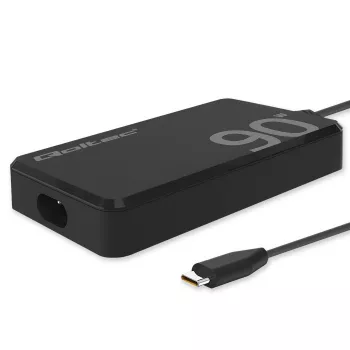 Qoltec 90W GaN Super Fast SLIM Wall Charger | XP | 5-20V | 4.5A | USB-C 3.1 | Laptop | MacBook | Smartphone | + cable