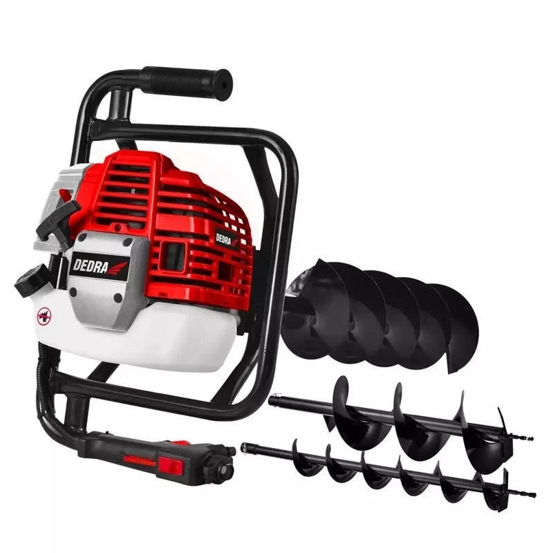 Power earth auger Dedra DED8809 — handheld petrol/electric post hole digger (1 pc)