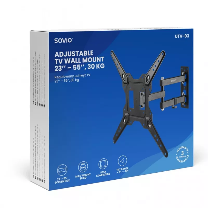 Savio UTV-03 TV mount/stand 139.7 cm (55) Black
